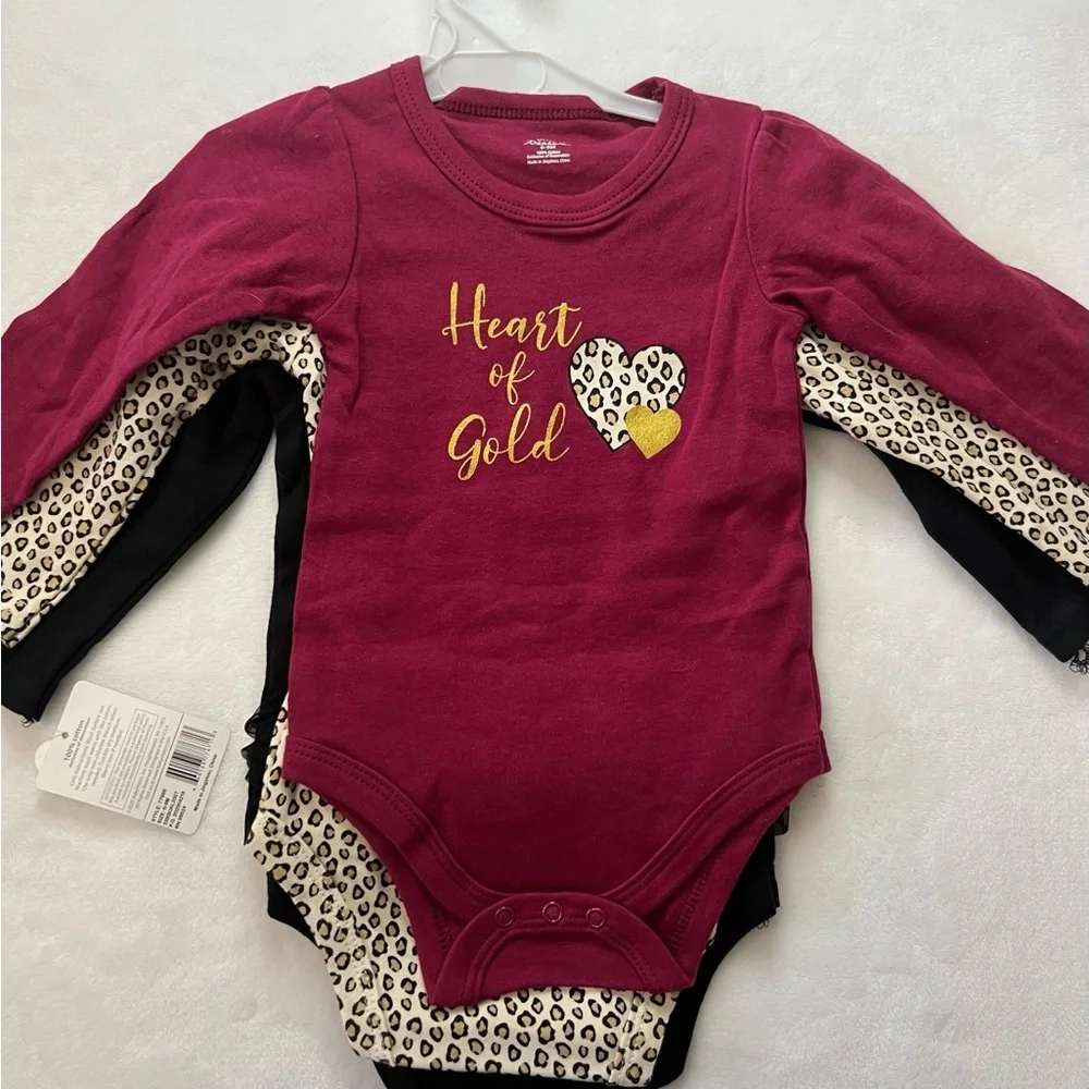 Little Treasure 3 Pack Long Sleeve Onesies